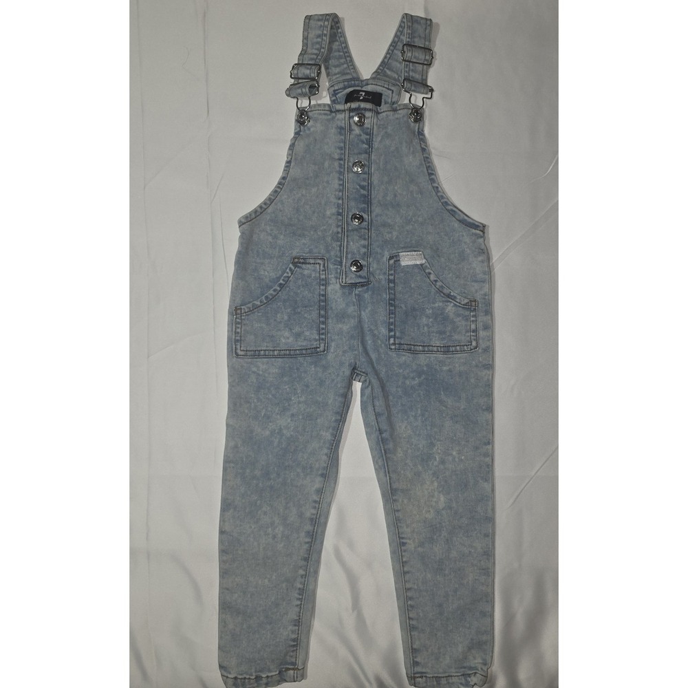 7 For All Mankind Light Blue Denim Kids Overalls Size 4T Girls‎